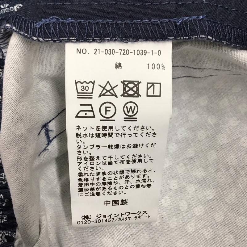 インヘリット INHERIT パンツ ワークパンツ、ペインターパンツ ワイドパンツ カジュアルパンツ ワークパンツ L 総柄 紺 / ネイビー /  メンズ USED 古着 中古 10113900