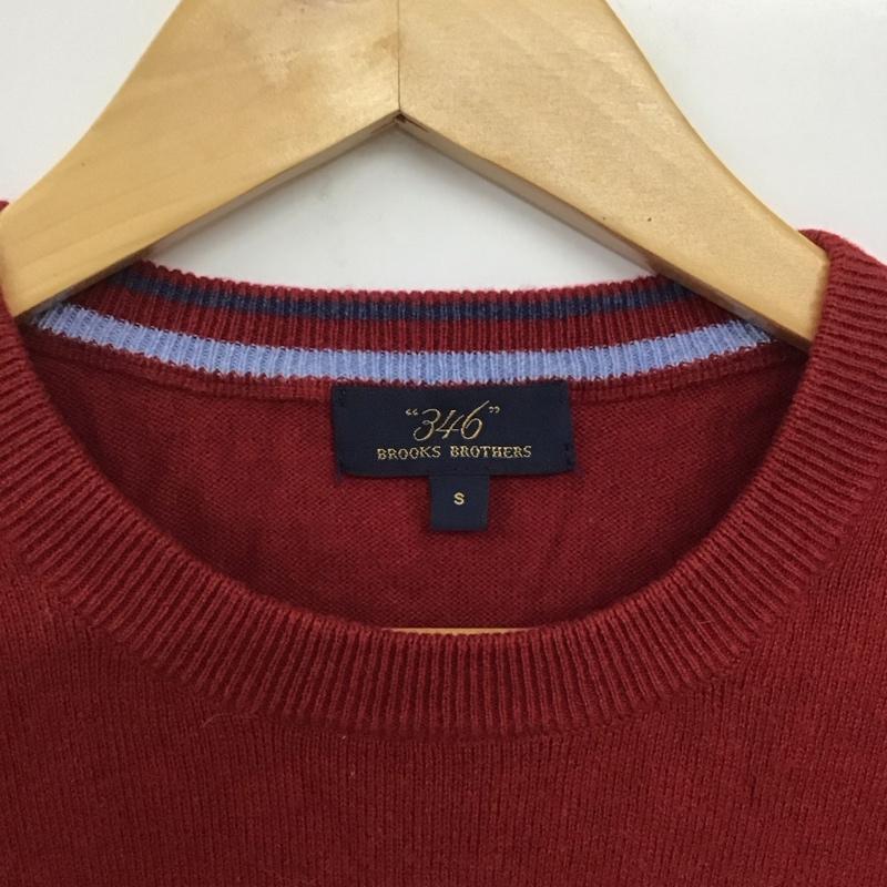 ブルックスブラザーズ BROOKS BROTHERS ニット、セーター 長袖 長袖ニットカットソー クルーネック セーター S 無地 赤 / レッド /  メンズ USED 古着 中古 10140969