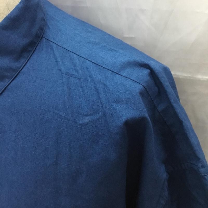 テンダーロイン TENDERLOIN シャツ、ブラウス 半袖 M 無地 X 刺繍 青 / ブルー /  メンズ USED 古着 中古 10112808