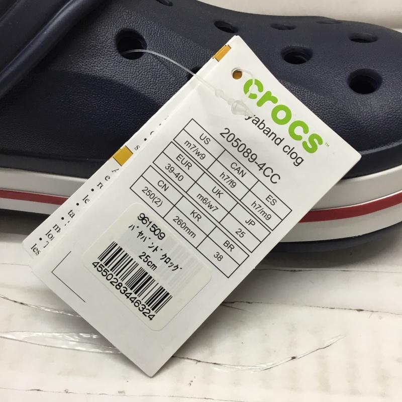 クロックス crocs サンダル サンダル 205089-4CC Bayaband Clog バヤバンド クロッグ 25cm 25.0cm ロゴ、文字 紺 / ネイビー / X 白 / ホワイト / X 赤 / レッド /  メンズ USED 古着 中古 10111537
