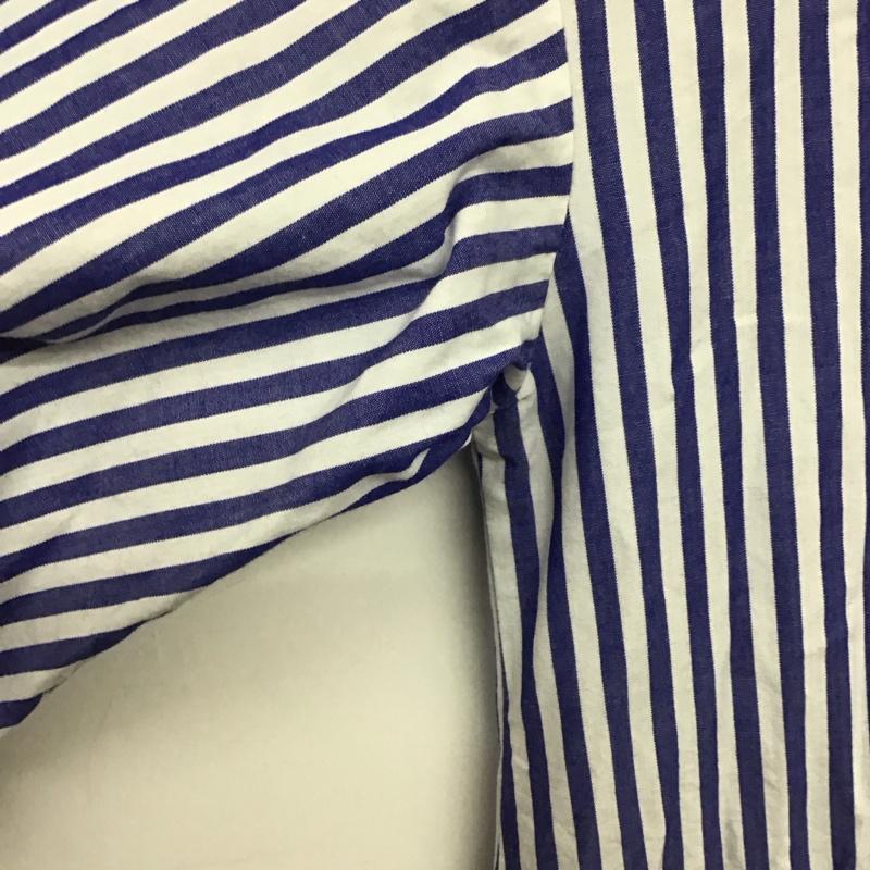 グリーンレーベルリラクシング green label relaxing ワンピース ロングスカート 3626-105-3027 バンドカラー 長袖 ストライプ 白 / ホワイト / X 青 / ブルー /  レディース USED 古着 中古 10142275