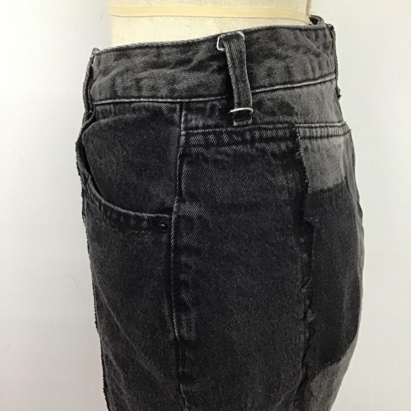 ジーナシス JEANASIS パンツ デニム、ジーンズ JS050800AA リメイクライクストレートデニムパンツ S 無地 黒 / ブラック /  レディース USED 古着 中古 10124420