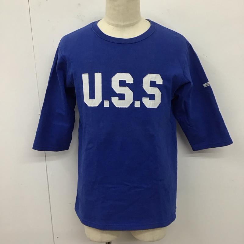 アーサスベイプ URSUS BAPE Tシャツ 半袖 半袖カットソー プリントTシャツ クルーネックカットソー L ロゴ、文字 青 / ブルー /  メンズ USED 古着 中古 10123774