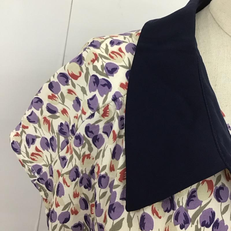 ナチュラルクチュール natural couture ワンピース ロングスカート 700870 フレンチスリーブ オープンカラー タグ付き FREE 花柄 マルチカラー / マルチカラー /  レディース USED 古着 中古 10114019