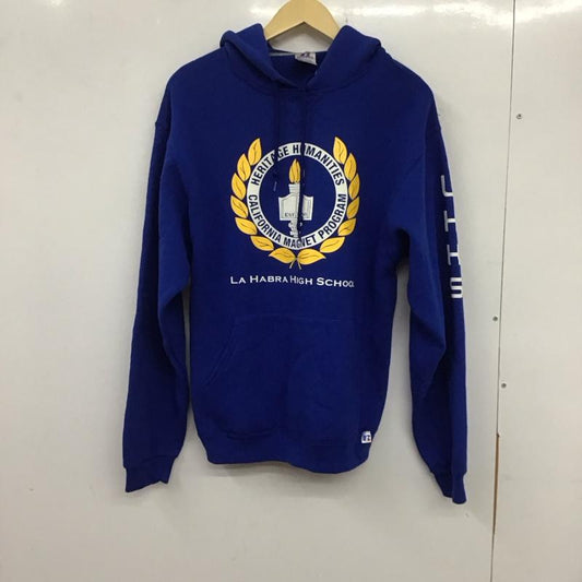 ラッセルアスレティック Russell Athletic パーカー 長袖 M プリント 青 / ブルー /  メンズ USED 古着 中古 10134542