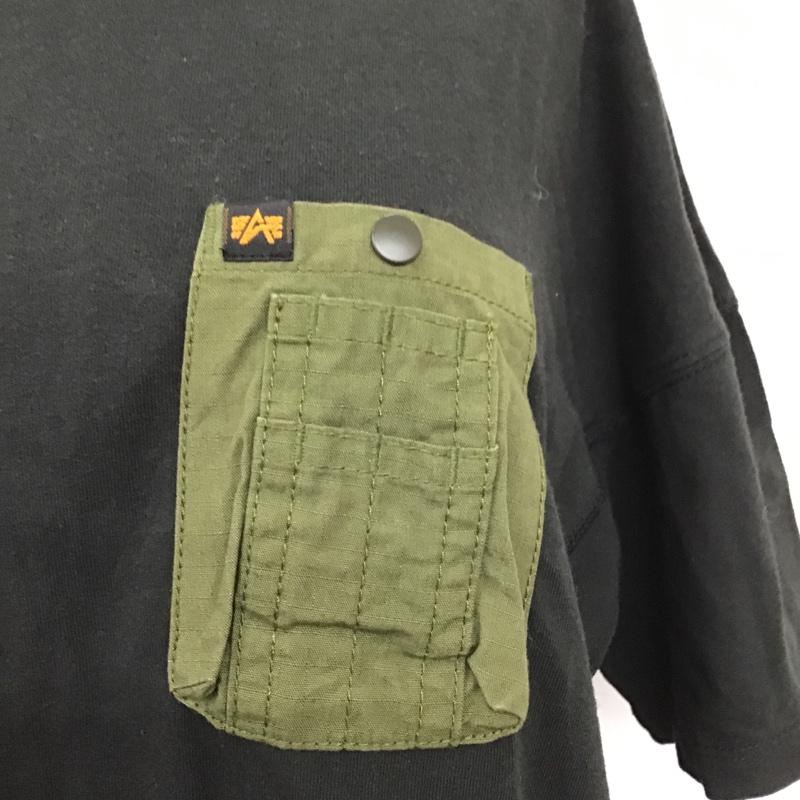 アルファインダストリー Alpha Industries ワンピース ロングスカート 半袖ロングワンピース クルーネック フレアロングワンピース L 無地 黒 / ブラック /  レディース USED 古着 中古 10105843