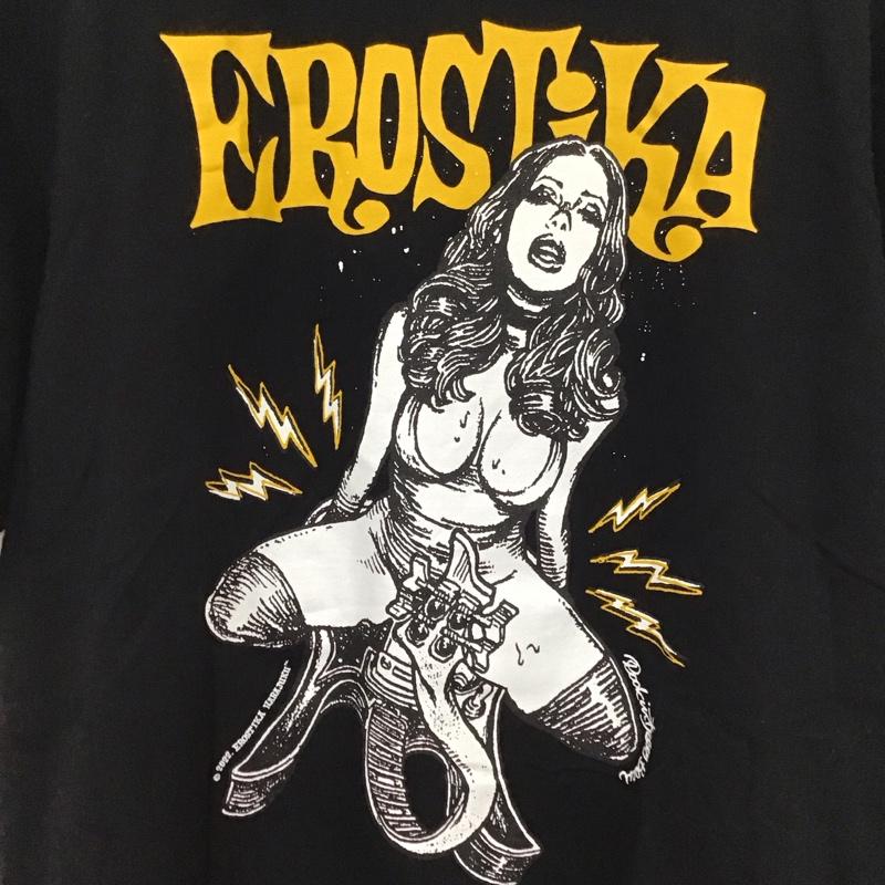 エロスティカ EROSTiKA Tシャツ 半袖 ロゴ XL プリント 黒 / ブラック /  メンズ USED 古着 中古 10123393