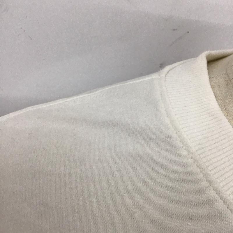ザラ ZARA カットソー 長袖 長袖カットソー クルーネックカットソー ロングスリーブカットソー プリントTシャツ L 無地 白 / ホワイト /  メンズ USED 古着 中古 10114199