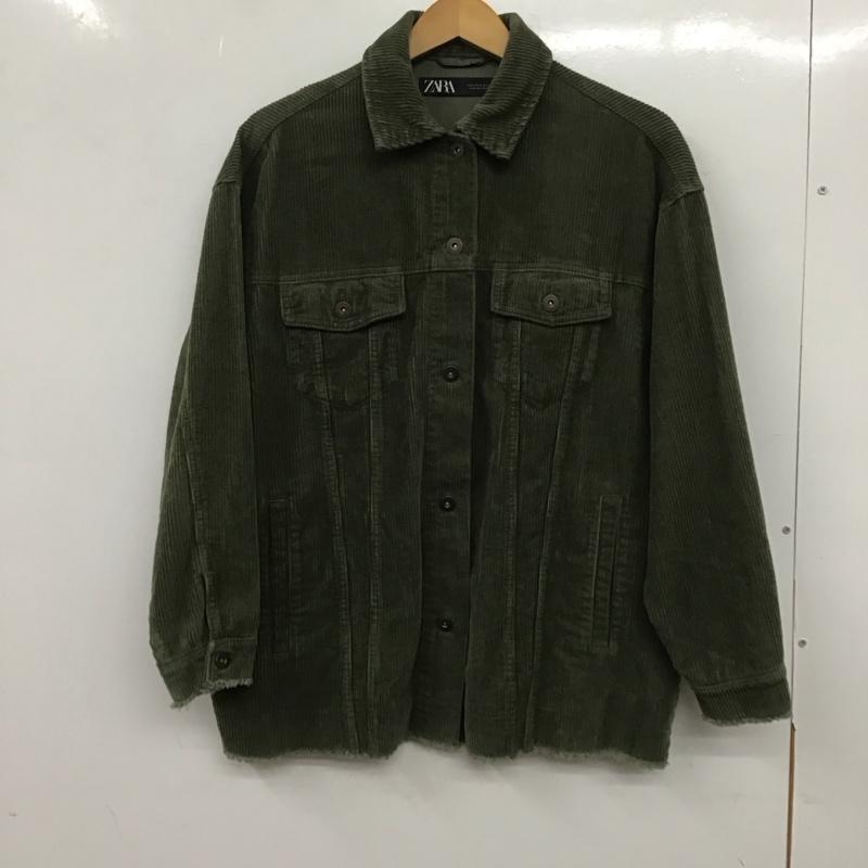 ザラ ZARA ジャケット、上着 ジャケット、ブレザー コーデュロイ S 無地 緑 / グリーン /  レディース USED 古着 中古 10139505