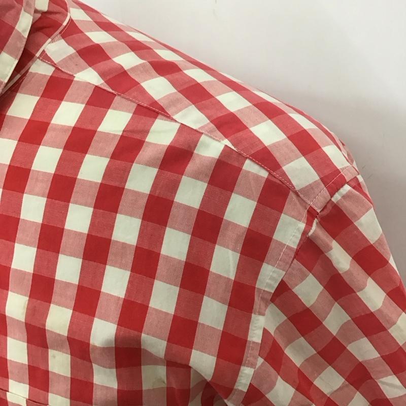 クリームソーダ CREAMSODA シャツ、ブラウス 半袖 ボタンダウン 胸ポケット チェック 白 / ホワイト / X 赤 / レッド /  メンズ USED 古着 中古 10113080