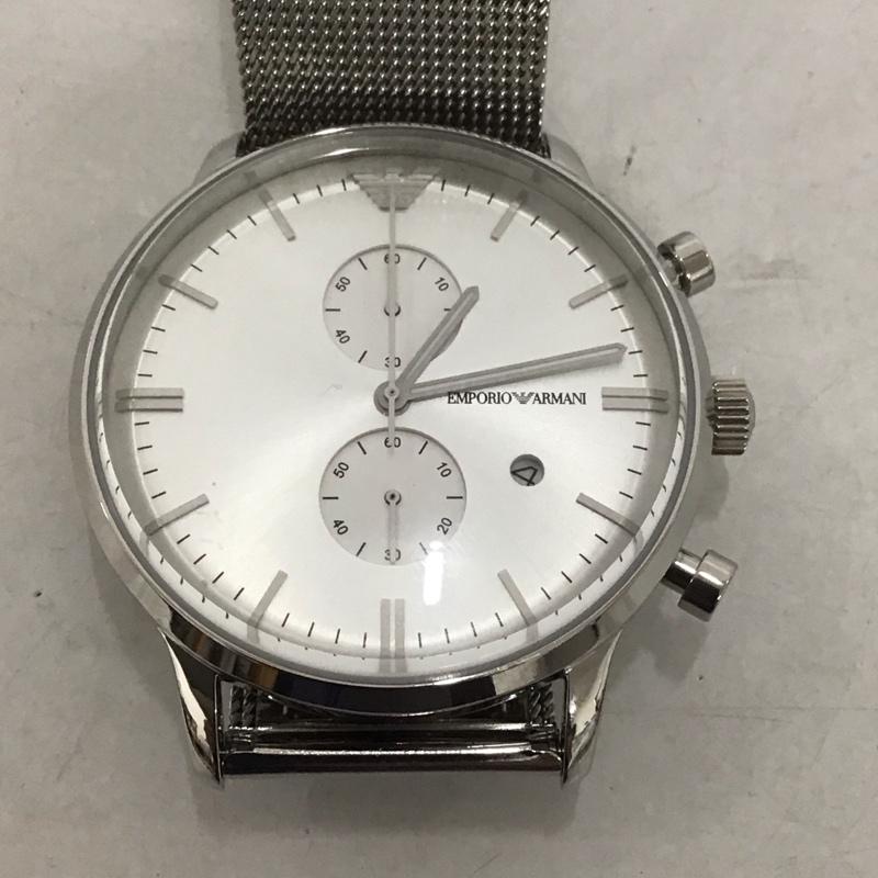 エンポリオアルマーニ EMPORIO ARMANI 腕時計 アナログ（クォーツ式） AR-0390 メッシュ ロゴ、文字 銀 / シルバー /  メンズ USED 古着 中古 10134055