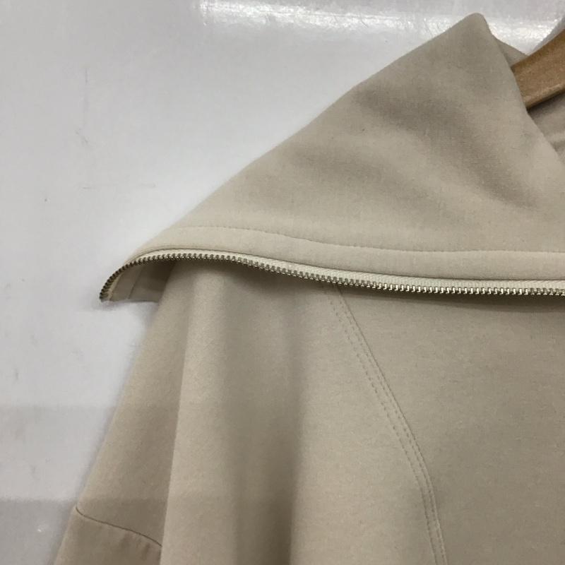 ミスティウーマン mysty woman トレーナー 長袖 ハーフジップ M 無地 ベージュ / ベージュ /  レディース USED 古着 中古 10141226