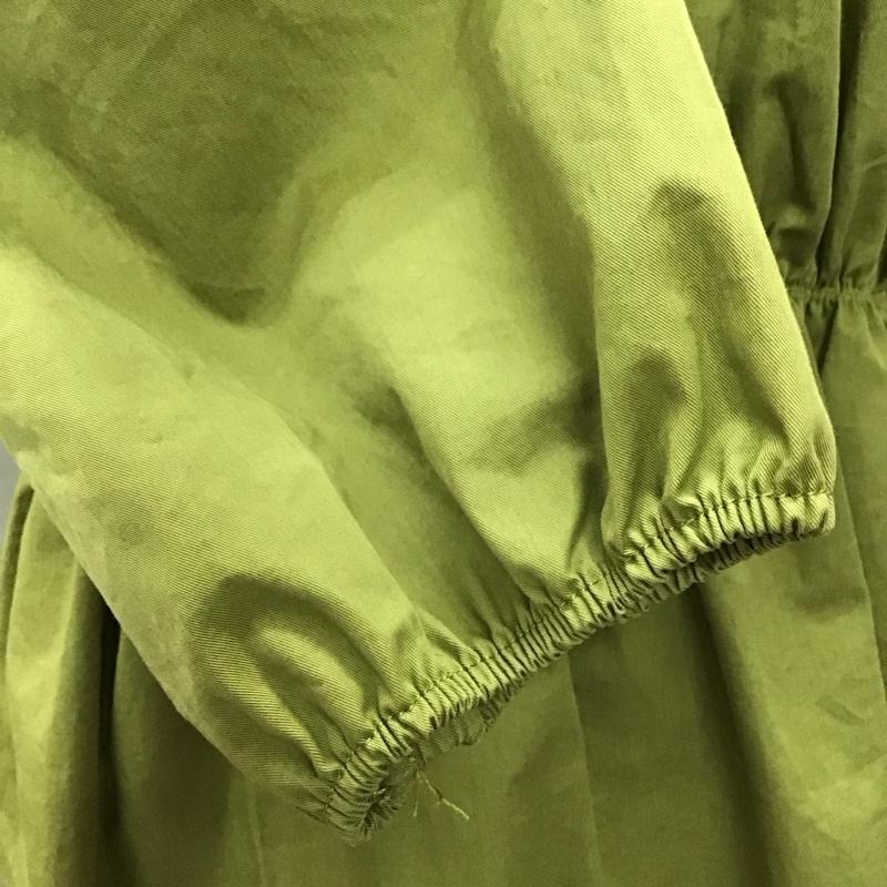 ザラ ZARA カットソー 七分袖 ペプラム パフスリーブ S 無地 カーキ / カーキ /  レディース USED 古着 中古 10115874