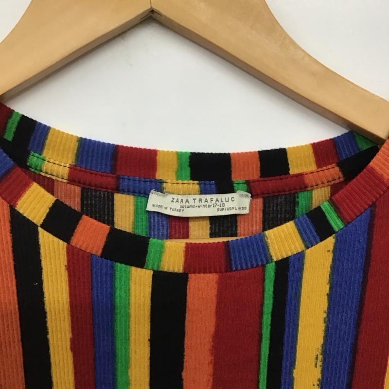 ザラ ZARA カットソー 半袖 L ストライプ マルチカラー / マルチカラー /  レディース USED 古着 中古 10142742