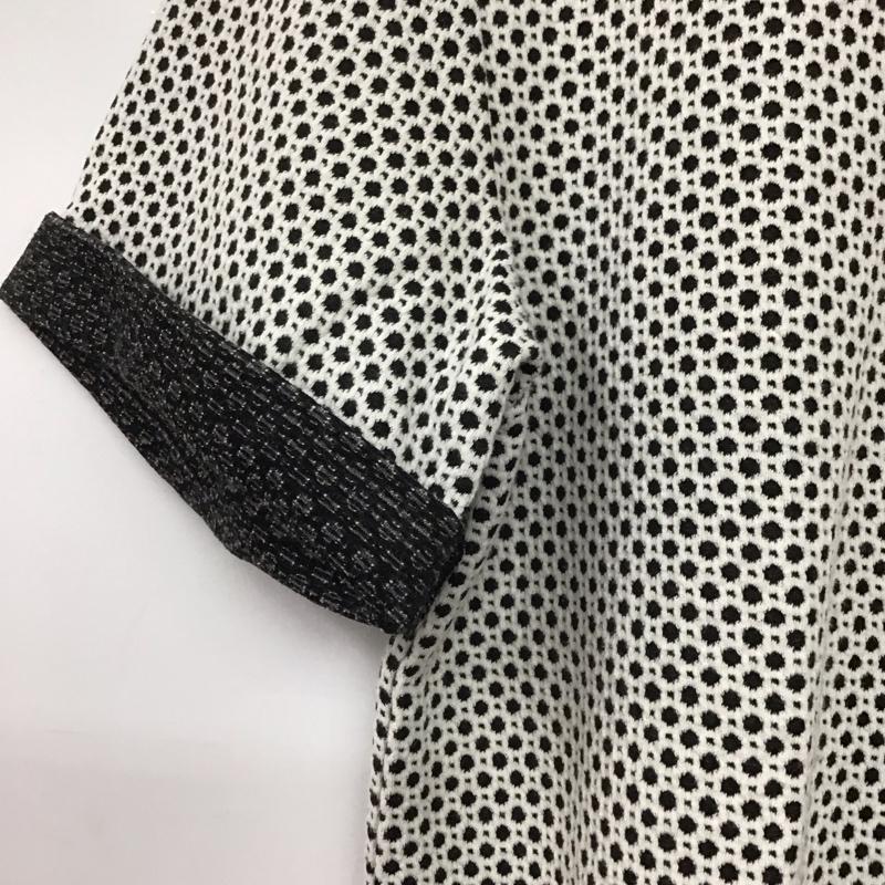 ザラメン ZARA MAN カットソー 半袖 半袖カットソー プリントTシャツ クルーネックカットソー M 総柄 白 / ホワイト / X 黒 / ブラック /  メンズ USED 古着 中古 10145540