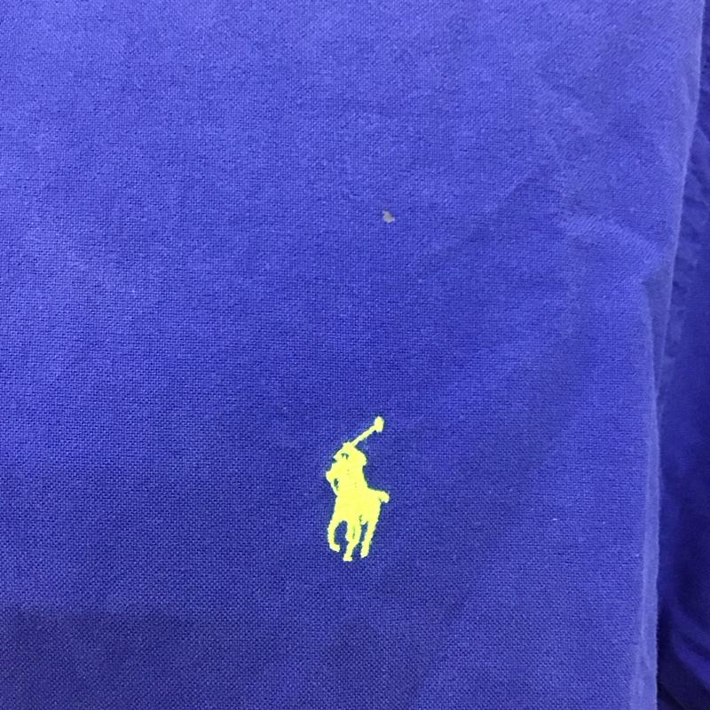 ラルフローレン RALPHLAUREN シャツ、ブラウス 半袖 ボタンダウンシャツ L 無地 青 / ブルー /  メンズ USED 古着 中古 10107907