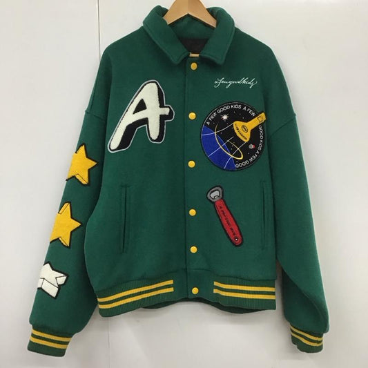 アフューグッドキッズ A FEW GOOD KIDS ジャケット、上着 ジャケット、ブレザー スタジャン アウター 古着 前ボタン XL ロゴ、文字 緑 / グリーン /  メンズ USED 古着 中古 10131373