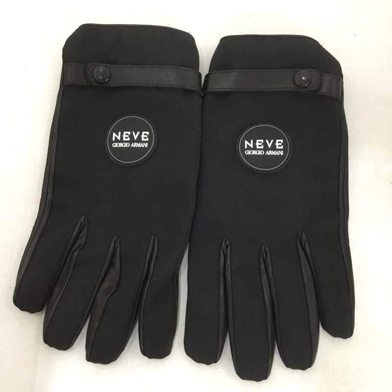 ジョルジオアルマーニ GIORGIO ARMANI ファッション小物 手袋 NEVE グローブ ロゴ、文字 黒 / ブラック /  メンズ USED 古着 中古 10142729