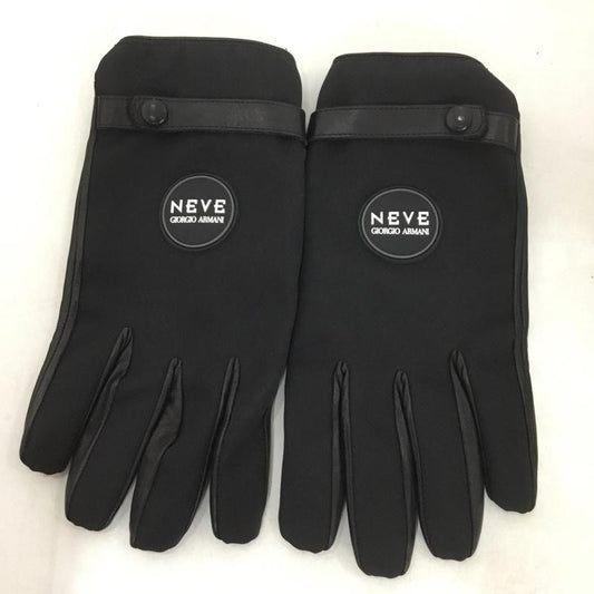 ジョルジオアルマーニ GIORGIO ARMANI ファッション小物 手袋 NEVE グローブ ロゴ、文字 黒 / ブラック /  メンズ USED 古着 中古 10142729