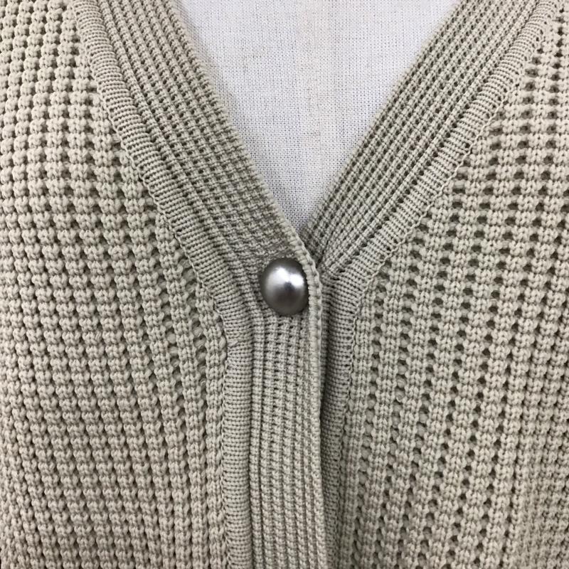 ニコアンド niko and... カーディガン 長袖 NKN35674CF 軽ワッフルVネックカーディガン 長袖ニットカーディガン M 無地 ベージュ / ベージュ /  レディース USED 古着 中古 10117310