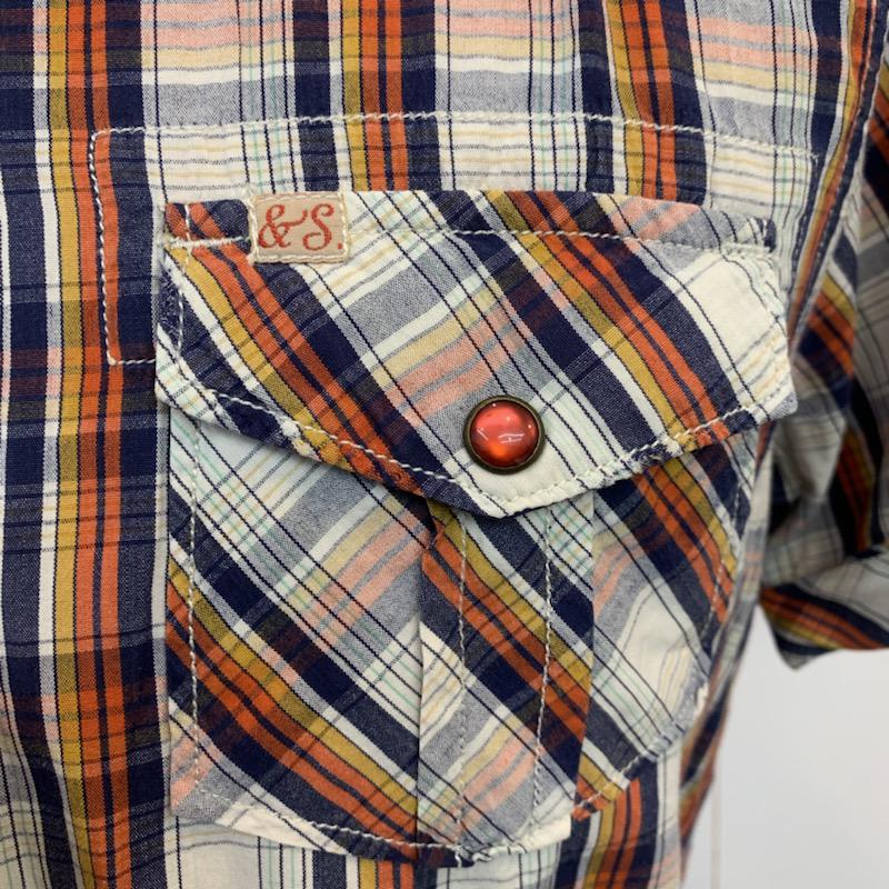 スコッチアンドソーダ SCOTCH＆SODA シャツ、ブラウス 半袖 カジュアルシャツ チェック ロゴ S チェック X ロゴ、文字 マルチカラー / マルチカラー /  メンズ USED 古着 中古 10034742