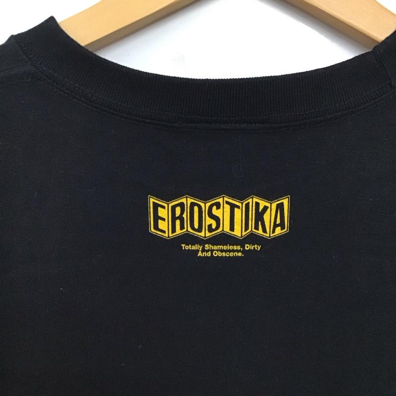 エロスティカ EROSTiKA Tシャツ 半袖 ロゴ XL プリント 黒 / ブラック /  メンズ USED 古着 中古 10123393
