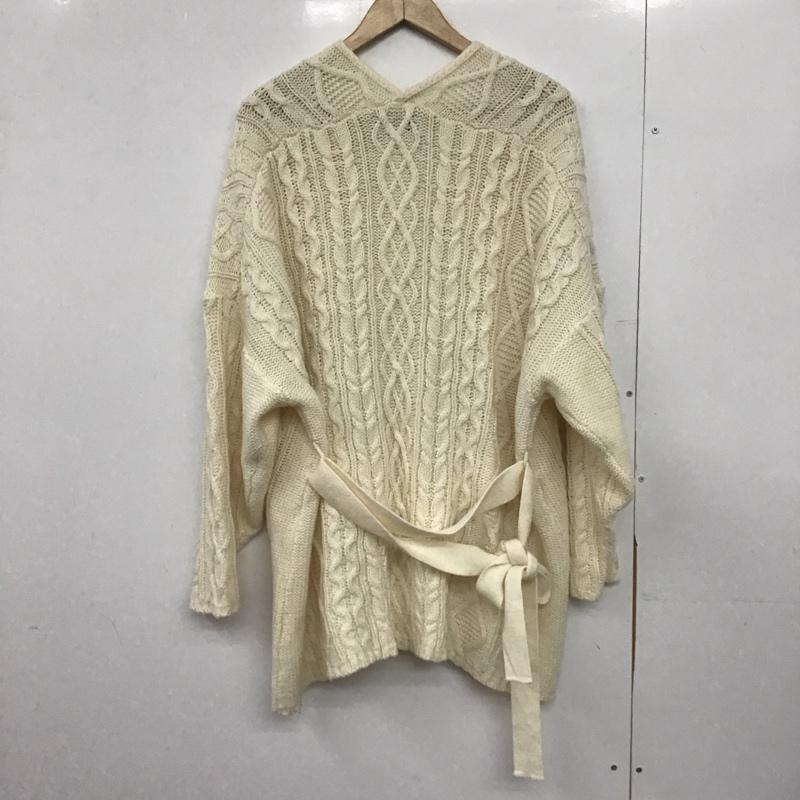 ニコアンド niko and... カーディガン 長袖 長袖ニットカーディガン 前開ニット ロングカーディガン 4 総柄 アイボリー / アイボリー /  レディース USED 古着 中古 10147046
