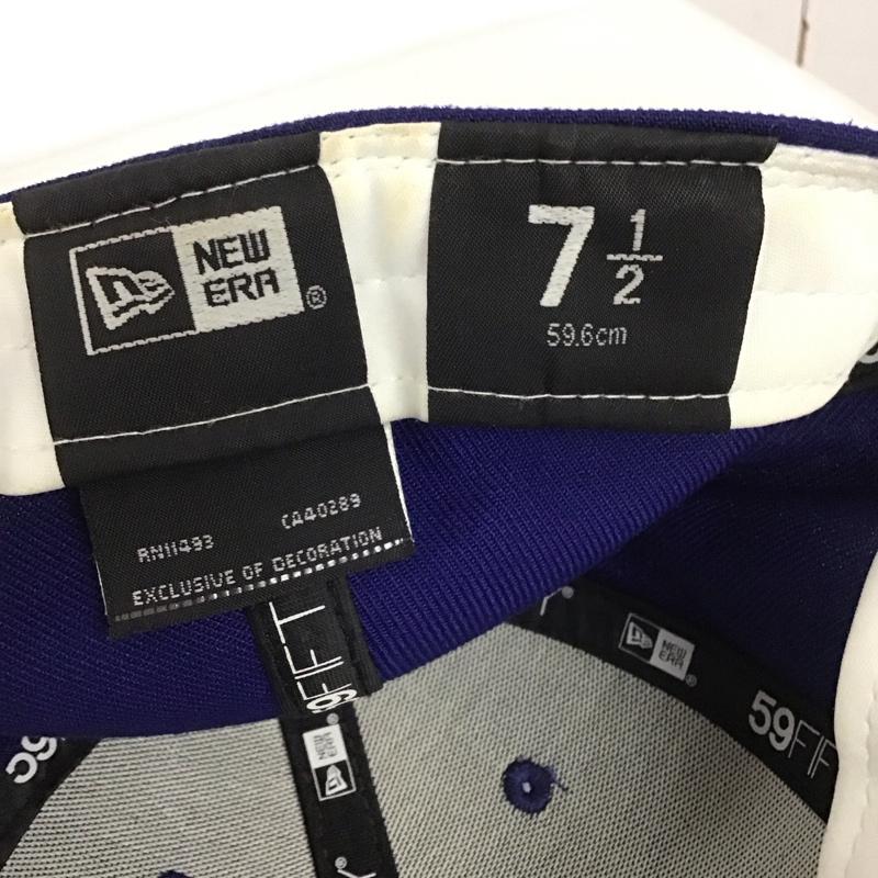 ニューエラ NEW ERA 帽子 キャップ LA ロサンゼルス ドジャース メジャーリーグ 59FIFTY タコス ロゴ、文字 青 / ブルー /  メンズ USED 古着 中古 10132437