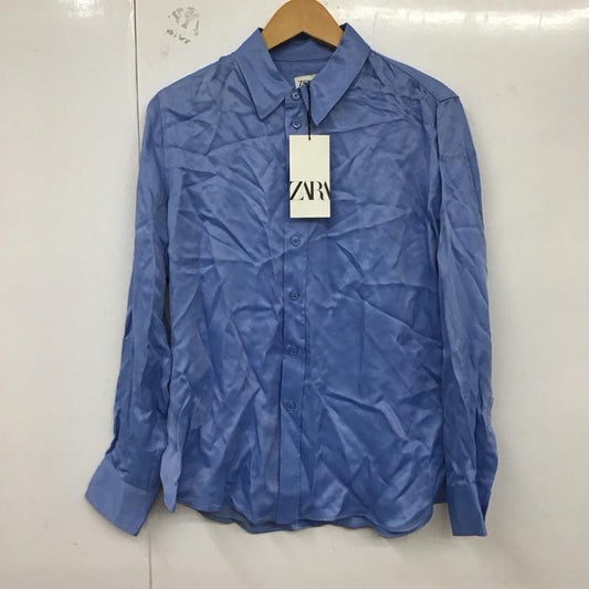 ザラ ZARA シャツ、ブラウス 長袖 タグ付 M 無地 青 / ブルー /  レディース USED 古着 中古 10129241