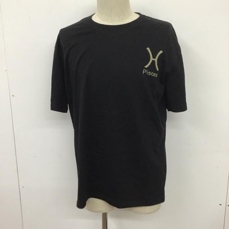 ワールドワイドフェイマス WORLD WIDE FAMOUS Tシャツ 半袖 クルーネック バックプリント ロゴ、文字 黒 / ブラック /  メンズ USED 古着 中古 10111883