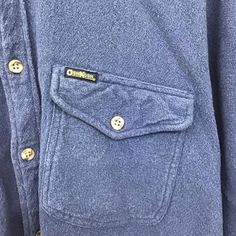 オシュコシュ OSHKOSH シャツ、ブラウス 長袖 長袖シャツ 無地シャツ カラーシャツ L ロゴ、文字 青 / ブルー /  メンズ USED 古着 中古 10140264