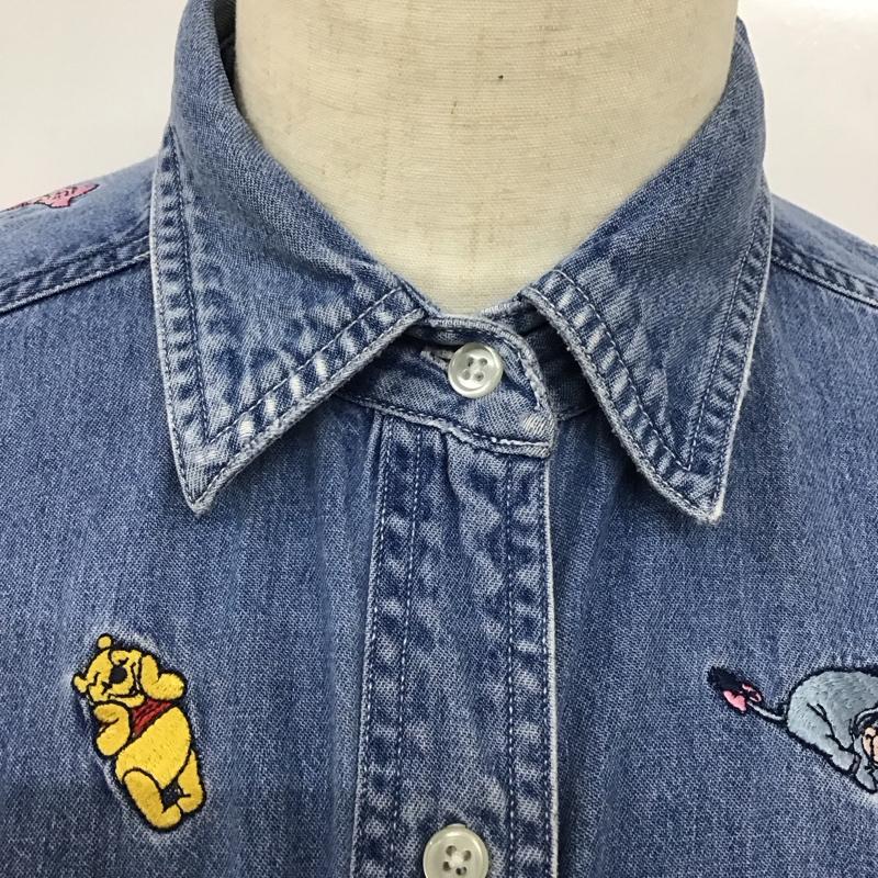 古着 USED シャツ、ブラウス 長袖 長袖シャツ カラーシャツ 刺繍シャツ 長袖カットソー XXL 刺繍 インディゴ / インディゴ /  メンズ USED 古着 中古 10124602