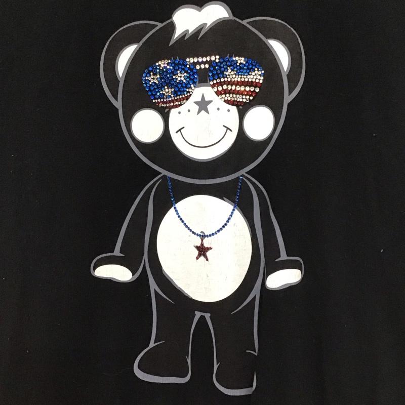 タンタ TANTA Tシャツ 半袖 スパンコール Vネック プリント 黒 / ブラック /  メンズ USED 古着 中古 10133763