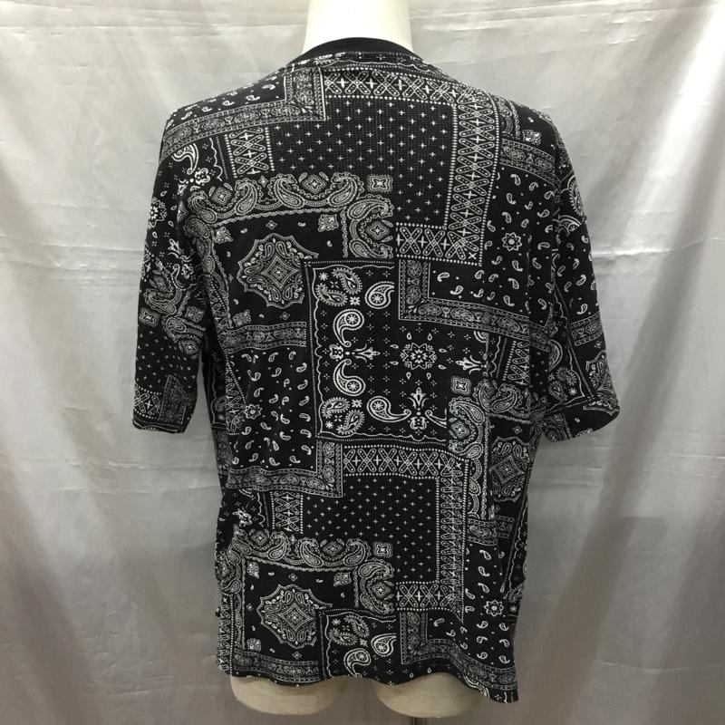 ナノユニバース nano・universe Tシャツ 半袖 668-1124048 半袖Tシャツ プリントTシャツ M 総柄 黒 / ブラック /  メンズ USED 古着 中古 10115773