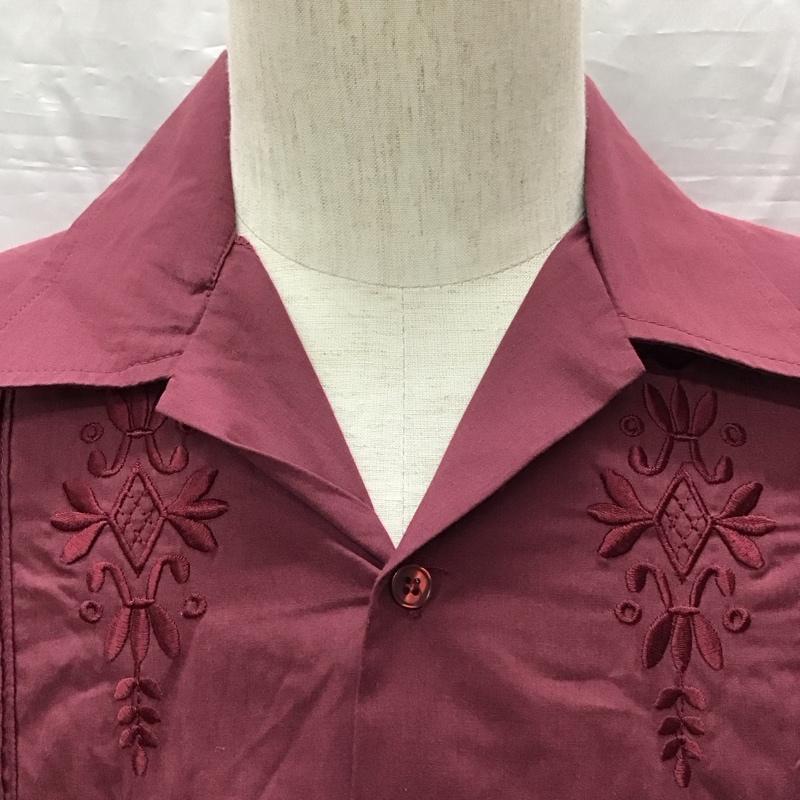 古着 USED シャツ、ブラウス 長袖 S 刺繍 えんじ / ワインレッド /  メンズ USED 古着 中古 10117021
