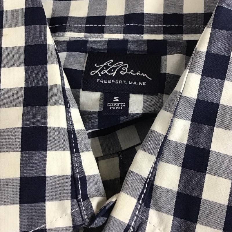 エルエルビーン L.L.Bean シャツ、ブラウス 長袖 胸ポケット S チェック 白 / ホワイト / X 紺 / ネイビー /  メンズ USED 古着 中古 10111865