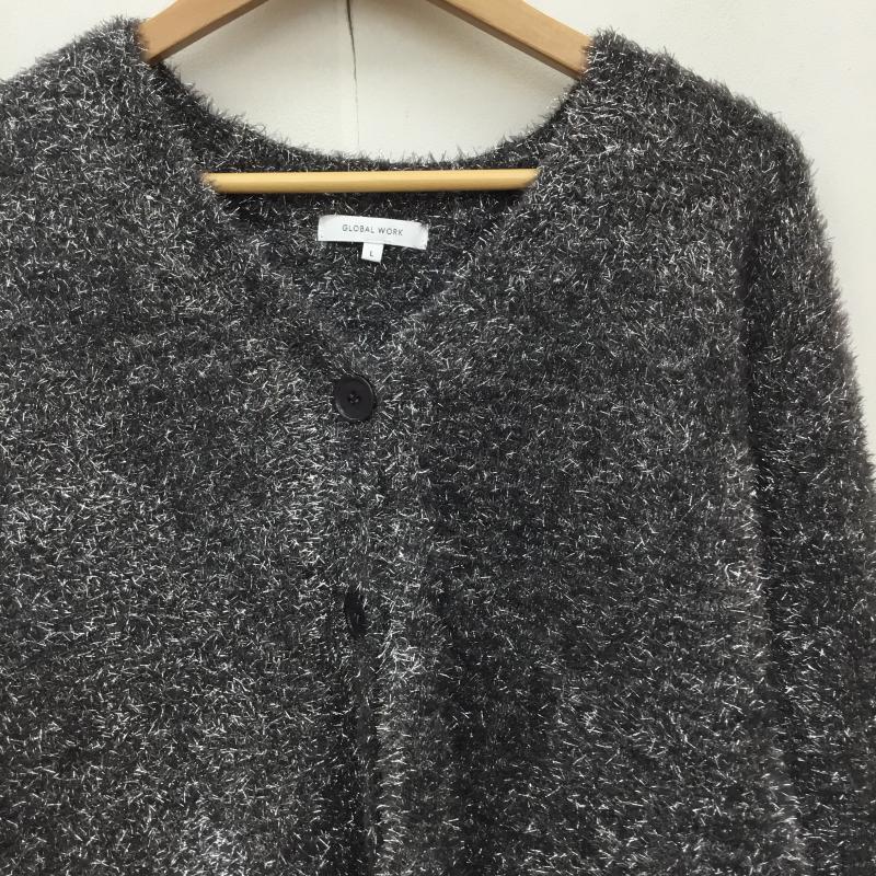 グローバルワーク GLOBAL WORK カーディガン 長袖 GW624561AD L  ダークグレー / ダークグレー / X 銀 / シルバー /  レディース USED 古着 中古 10142311
