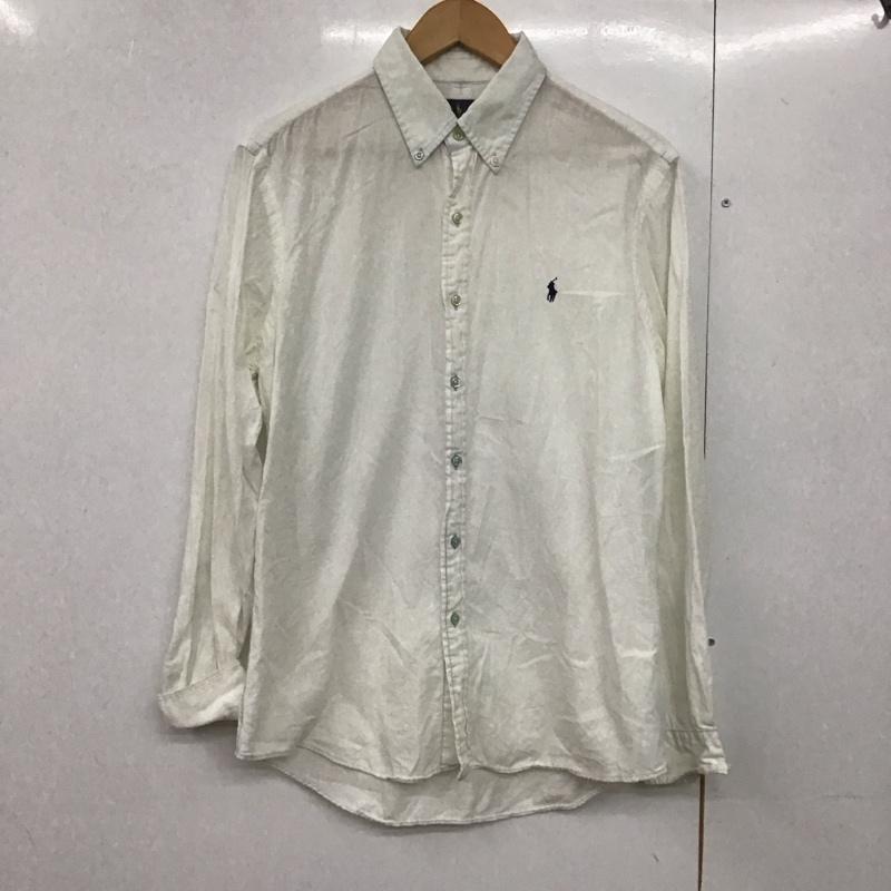 ラルフローレン RALPHLAUREN シャツ、ブラウス 長袖 長袖シャツ 無地シャツ カラーシャツ ボタンダウンシャツ M ロゴ、文字 白 / ホワイト /  メンズ USED 古着 中古 10141816