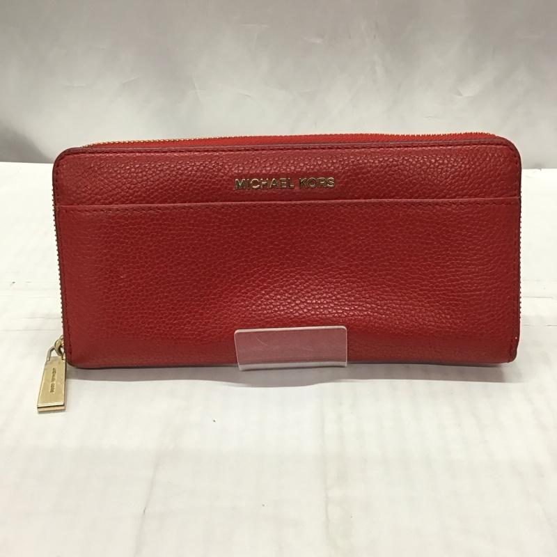 マイケルコース MICHAEL KORS 財布 長財布 ラウンドファスナー ロゴ、文字 赤 / レッド /  レディース USED 古着 中古 10118896