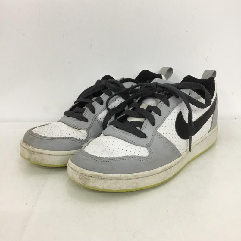 ナイキ NIKE スニーカー スニーカー 839985-104 Court Borough Low 23.5cm 23.5cm ロゴ、文字 白 / ホワイト / X 灰 / グレー / X 黒 / ブラック /  レディース USED 古着 中古 10150219