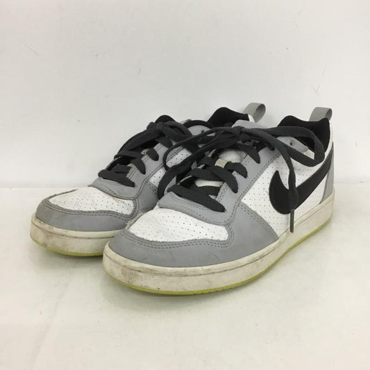 ナイキ NIKE スニーカー スニーカー 839985-104 Court Borough Low 23.5cm 23.5cm ロゴ、文字 白 / ホワイト / X 灰 / グレー / X 黒 / ブラック /  レディース USED 古着 中古 10150219