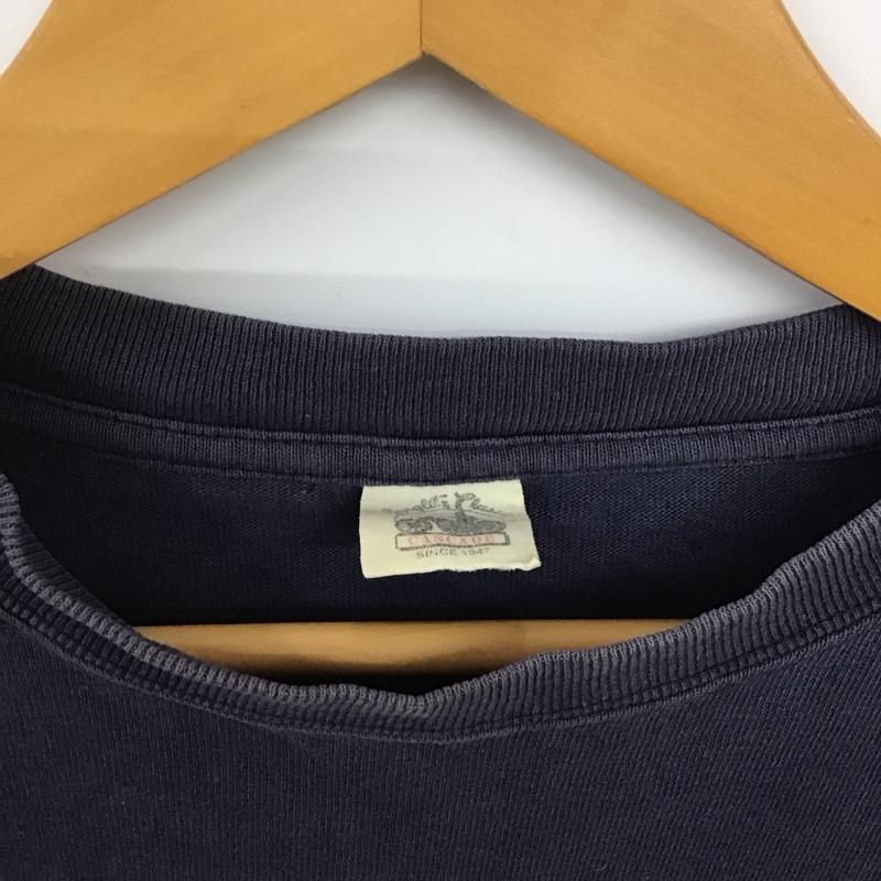 ラングリッツレザーズ Langlitz Leathers Tシャツ 半袖 半袖カットソー プリントTシャツ クルーネックカットソー プリント 紺 / ネイビー /  メンズ USED 古着 中古 10147053