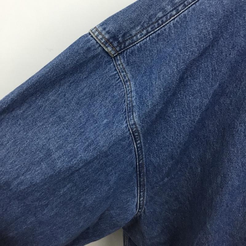 ディズニー Disney シャツ、ブラウス 長袖 デニムシャツ プーさん 無地 水色 / ライトブルー /  メンズ USED 古着 中古 10109927