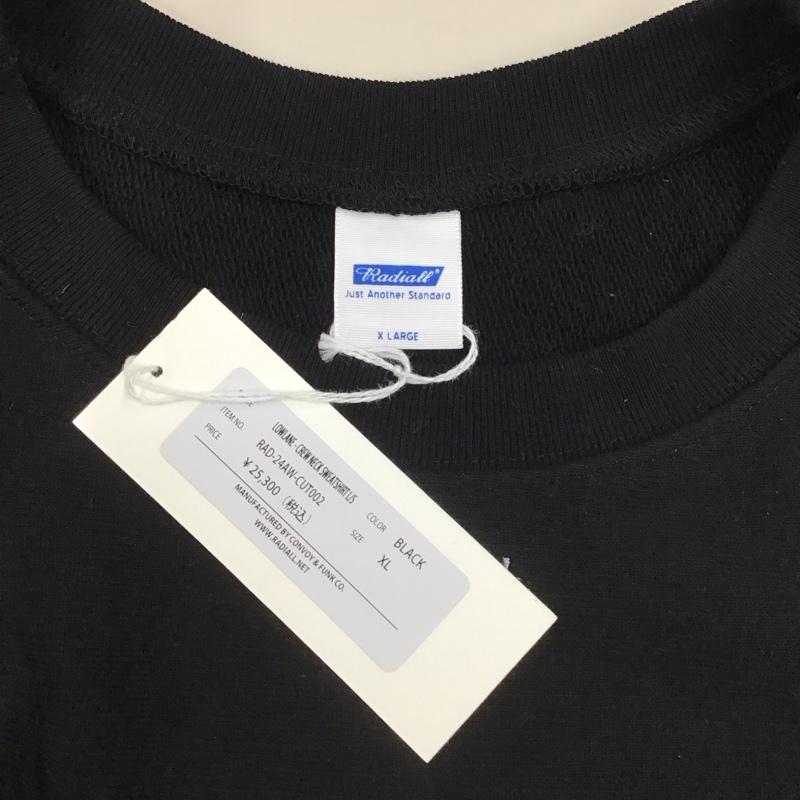 ラディアル RADIALL トレーナー 長袖 RAD-24AW-CUT002 Lowlane CREW NECK SWEATSHIRT LS タグ付き XL ロゴ、文字 黒 / ブラック /  メンズ USED 古着 中古 10122598