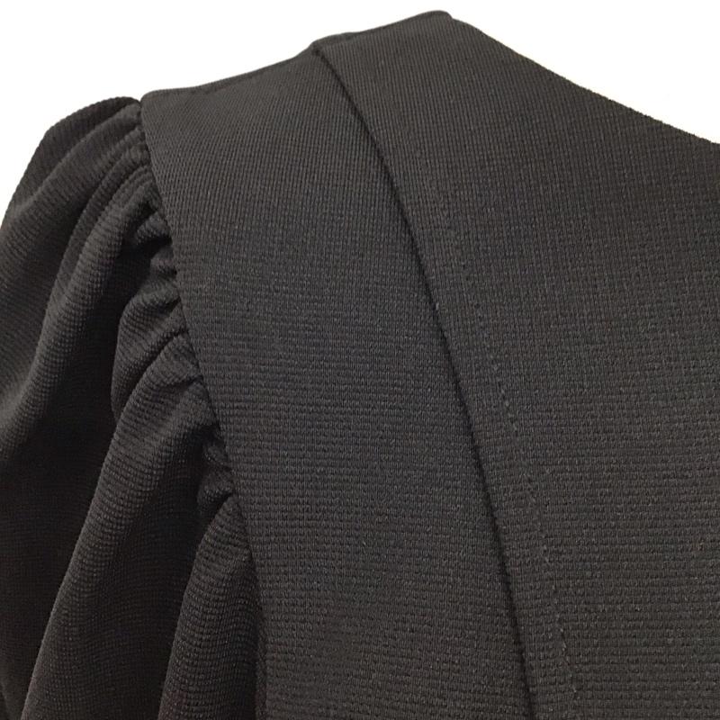 インデックス index カットソー 七分袖 C58-14226 リップルバックボタントップス M 無地 黒 / ブラック /  レディース USED 古着 中古 10118827