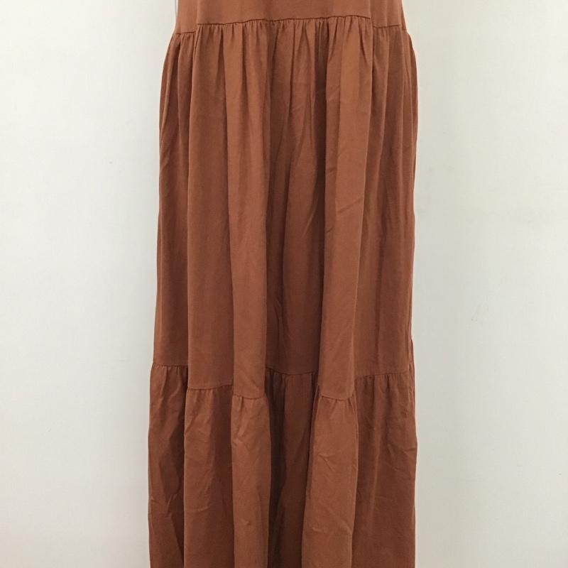 ザラ ZARA ワンピース ロングスカート ロングワンピース ノースリーブロングワンピース フレアスカート S 無地 茶 / ブラウン /  レディース USED 古着 中古 10112119