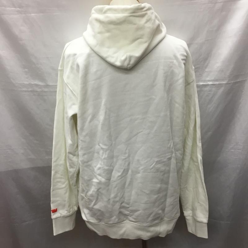 ユナイテッドアローズグリーンレーベルリラクシング UNITED ARROWS green label relaxing パーカー 長袖 長袖パーカー フード付きパーカー プリントスウェット トレーナー 771m XL ロゴ、文字 白 / ホワイト /  メンズ USED 古着 中古 10121640