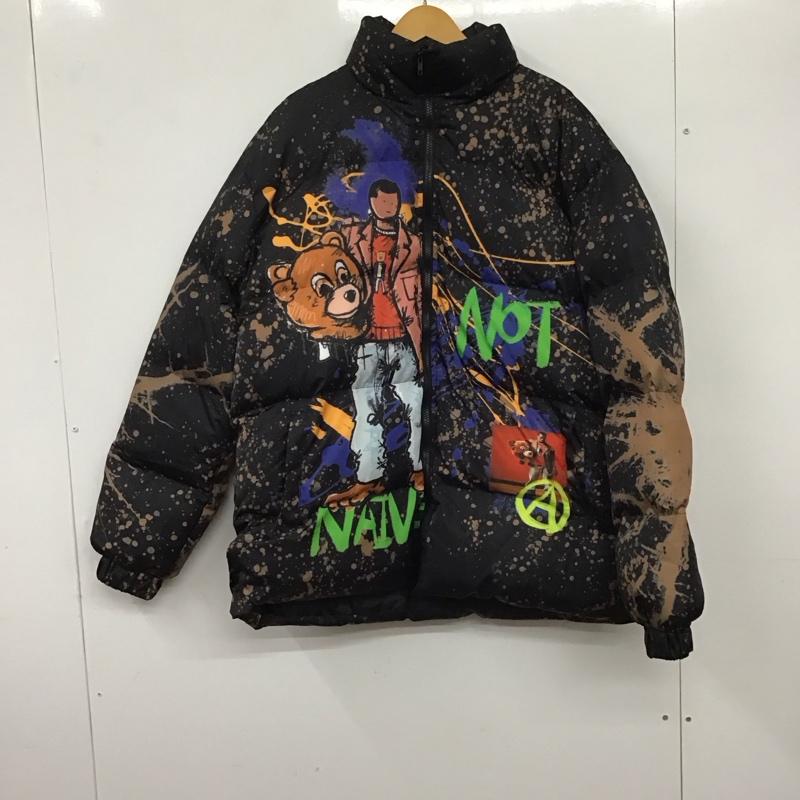 古着 USED ジャケット、上着 ジャンパー、ブルゾン アウター ジップアップジャケット XXL プリント 黒 / ブラック /  メンズ USED 古着 中古 10137097
