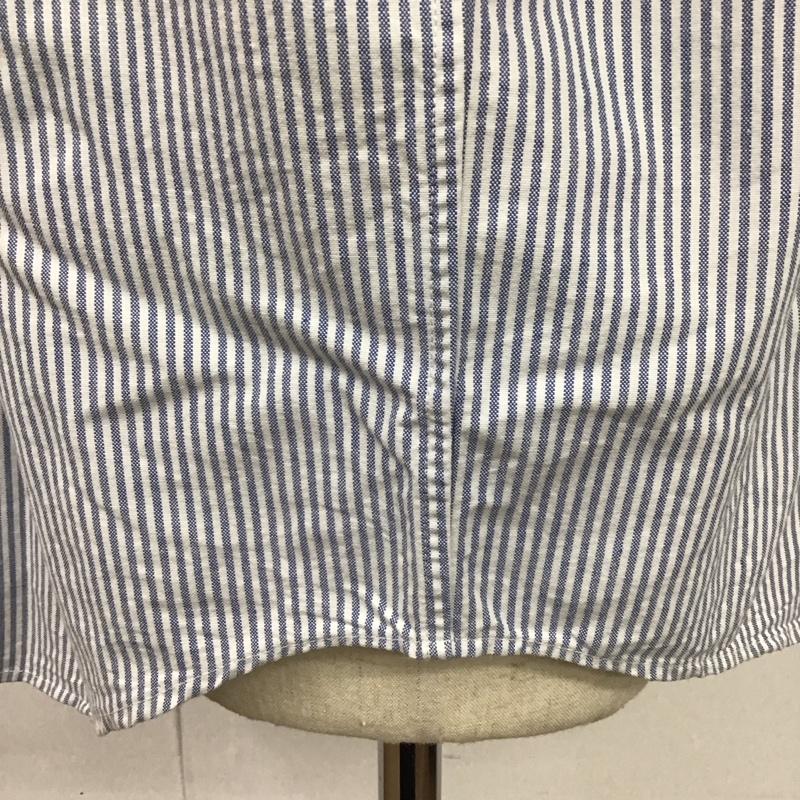 ビームス BEAMS シャツ、ブラウス 半袖 半袖シャツ カラーシャツ 半袖カットソー ストライプシャツ L ストライプ 白 / ホワイト / X 水色 / ライトブルー /  メンズ USED 古着 中古 10117959