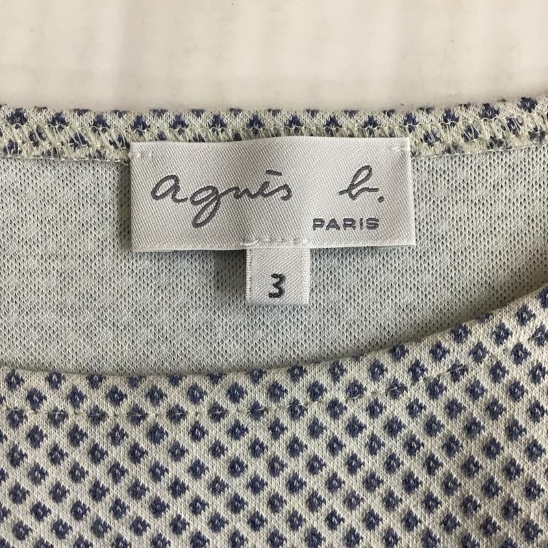 アニエス・ベー agnes b. ワンピース ひざ丈スカート ノースリーブ 3 総柄 白 / ホワイト / X 紺 / ネイビー /  レディース USED 古着 中古 10114447